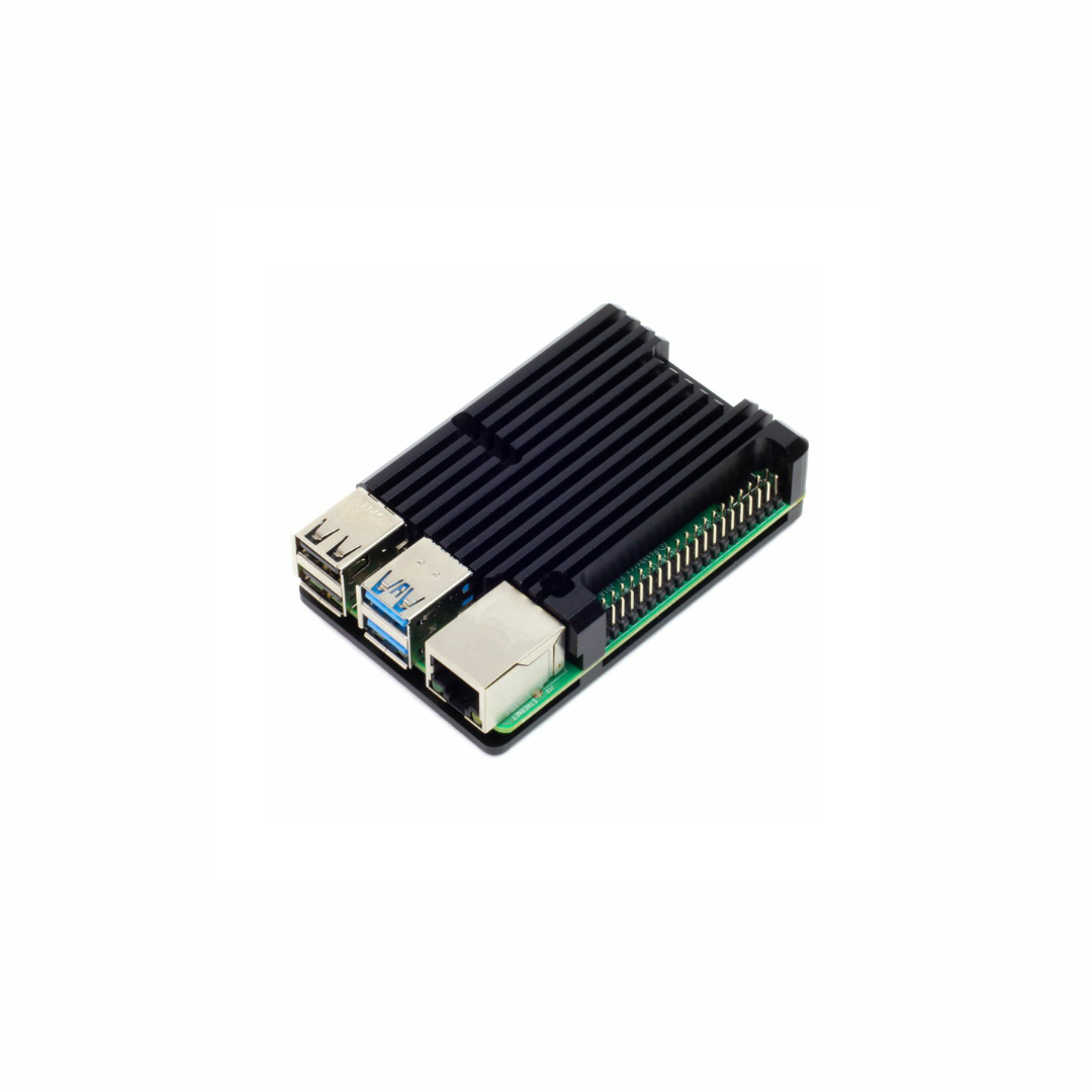 Aluminium Heatsink Case for Raspberry Pi 4 - Anodised Black