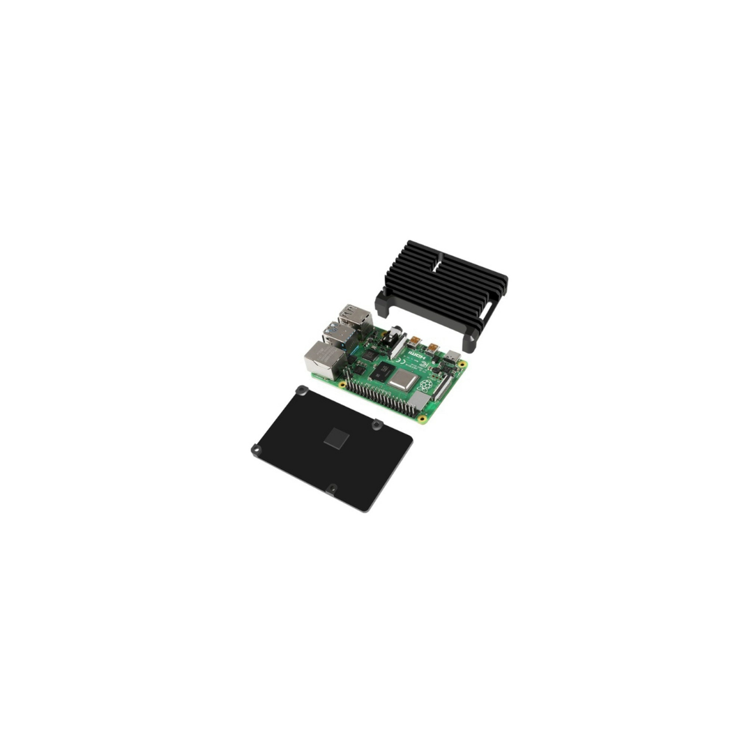Aluminium Heatsink Case for Raspberry Pi 4 - Anodised Black