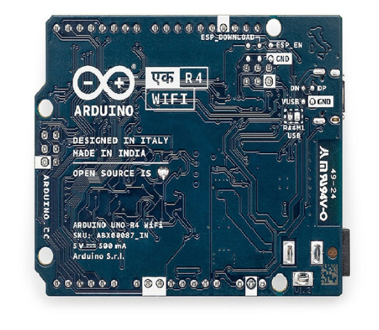 Official Arduino UNO EK (एक) R4 Minima Made in India | 48 MHz Arm Cortex-M4 processor USB 2.0 USB-C UART SPI I2C CAN 256 kB Flash Memory 14 PIN GPIO.