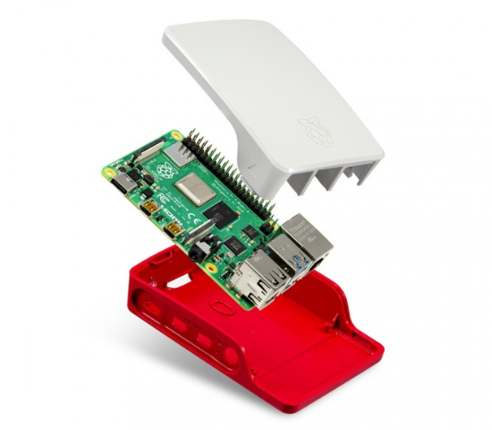 Raspberry Pi 4 Case Red White Enclosure Box Plastic