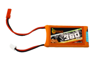 Orange 3.7V 360mAh 30C 1S Lithium Polymer Battery Pack