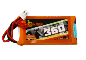 Orange 3.7V 360mAh 30C 1S Lithium Polymer Battery Pack