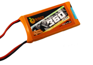 Orange 3.7V 360mAh 30C 1S Lithium Polymer Battery Pack