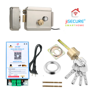 jiSECURE Main Gate Smart Door Lock | WiFi & Bluetooth Controller | Mobile App & Remote Access | Heavy Duty Electronic Lock for Enhanced Security