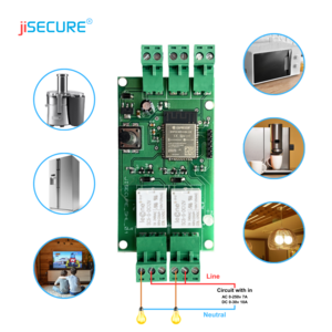 jiSECURE Smart Door Lock Controller Wireless Relay Momentary (1s) | PCB Circuit for Home Automation | WiFi & BLE Enabled | DIY Smart Door Gadget Works Online as Well Compatible with Android and iOS