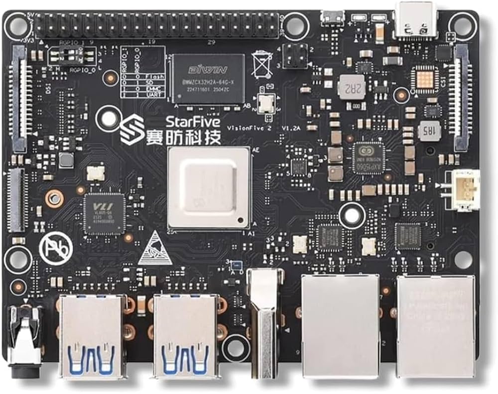 VisionFive2 RISC-V Single Board Computer, StarFive JH7110 Processor with Integrated 3D GPU, base on Linux, 4GB RAM