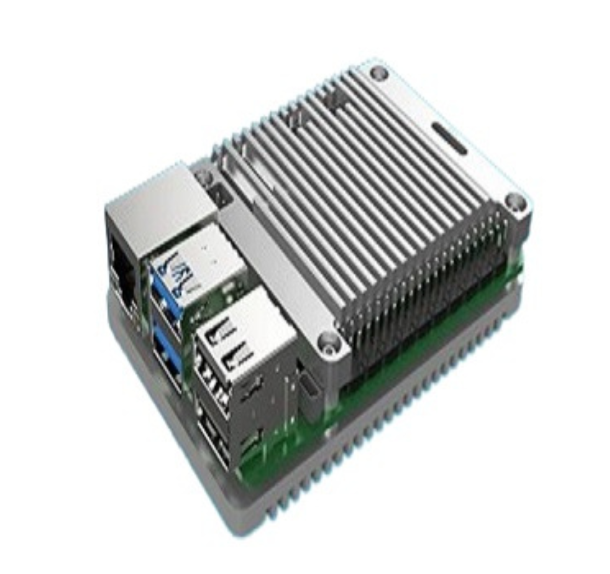 EDATEC Raspberry Pi5 Passive Cooling Open CNC Case, Silver