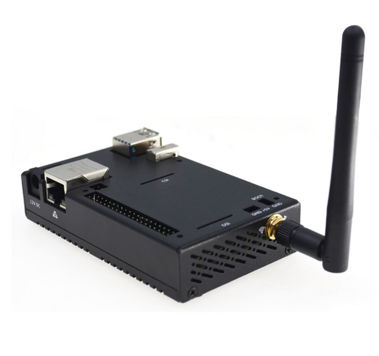 EDATEC CM4 NANO Industrial Baseboard with Raspberry Pi Compute Module 4 – 4GB RAM, 8GB eMMC, WiFi, Antenna, and Metal Case for IoT & Edge Computing