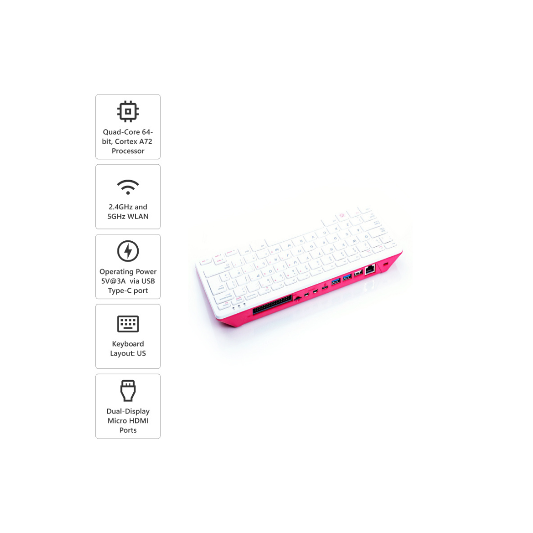 Official Raspberry Pi 400 Personal Keyboard Computer Kit- US Layout